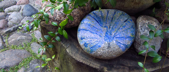 Painted garden stones