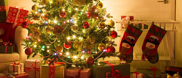 Christmas tree inside home